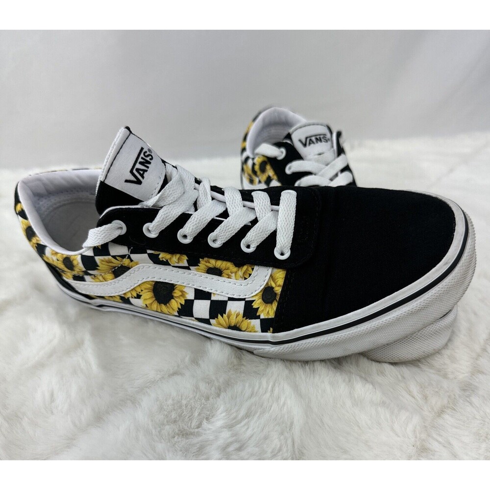 Vans Old Skool Sunflower Black/Yellow Skate Sneakers - Womans Size 6.0
